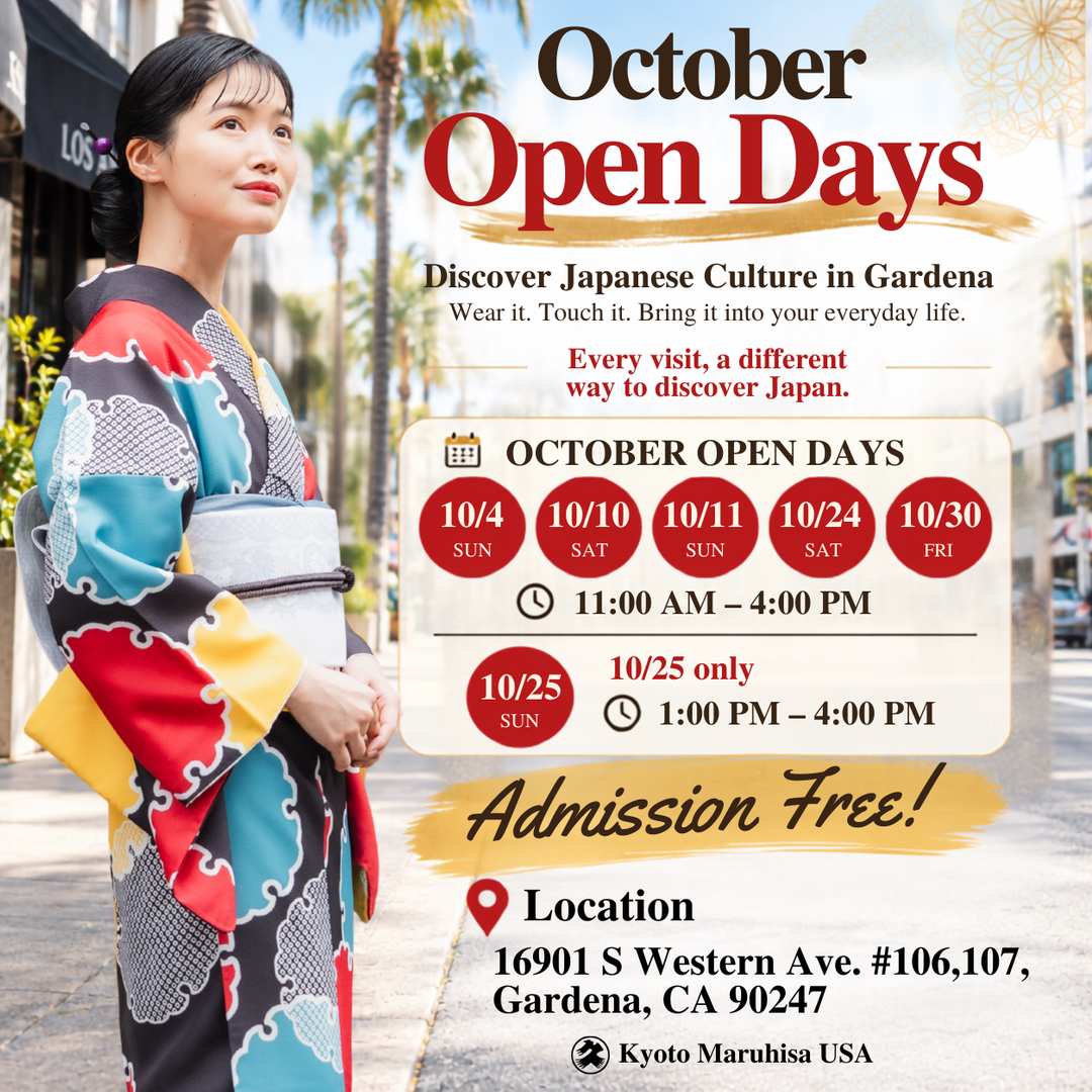 ✨【 Oct 4, 10, 11, 24, 25, 30 】✨Discover Japanese Culture in Gardena Wear it. Touch it. Bring it into your everyday life.
