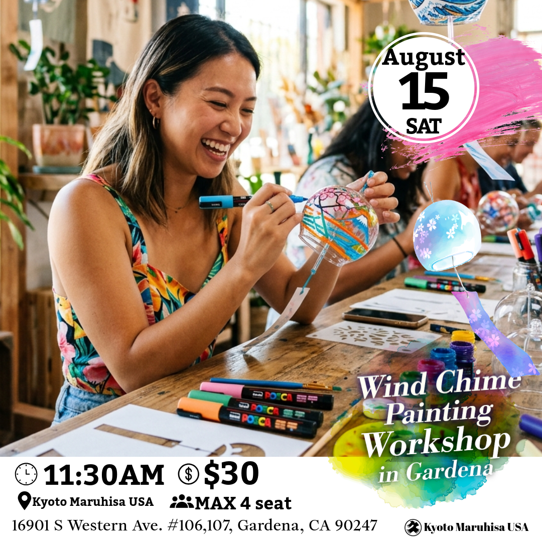 【August 15】Catch the Summer Breeze! Glass Furin Painting WORKSHOP in Gardena ✨ Join Us This August! ✨