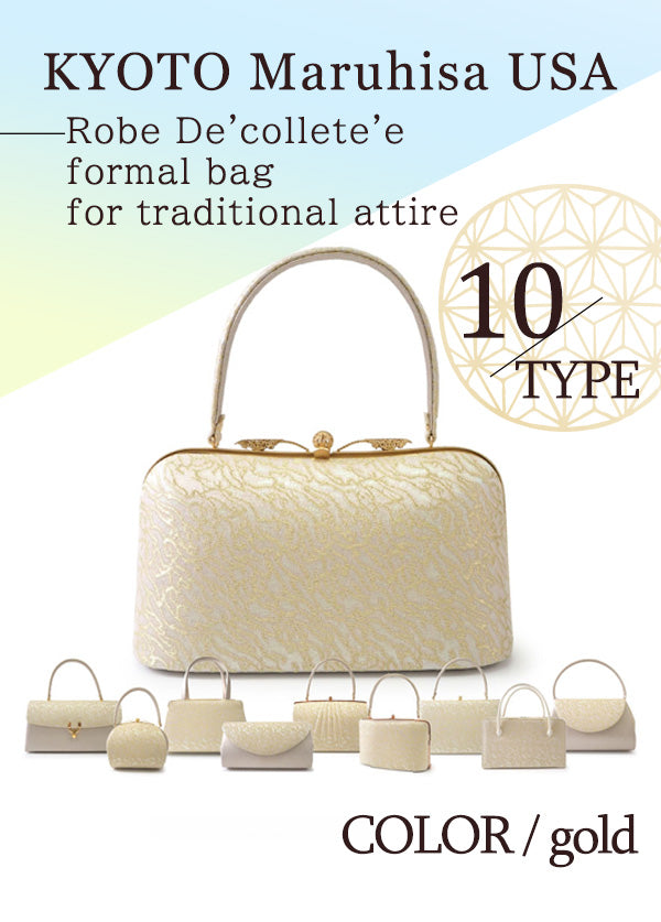 Robe De'collete'e formal bag for traditional attire for TEA ceremony 【Gold】（10 different designs）