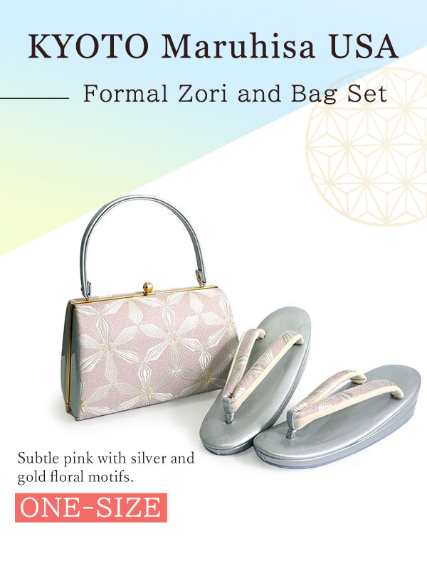 Formal Zori Sandals and Bag Set for TEA ceremony【Subtle pink/ONE-SIZE】