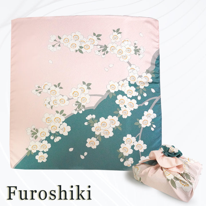Furoshiki –japanese traditional wrapping cloth, 27.5 inch, polyester, Cherry Blossom Pattern