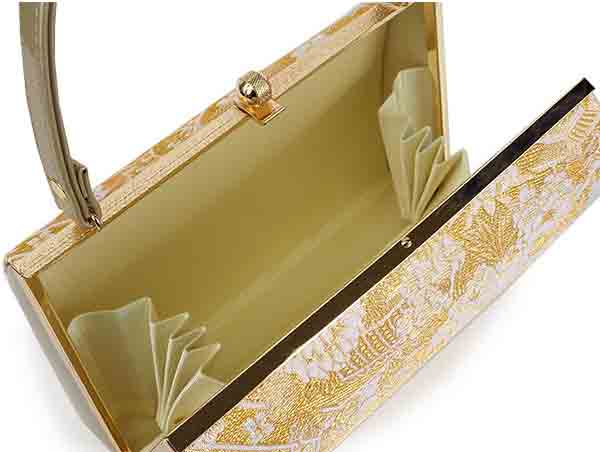 Formal Zori Sandals and Bag Set for TEA ceremony【Gold base with seasonal flowers / ONE-SIZE】