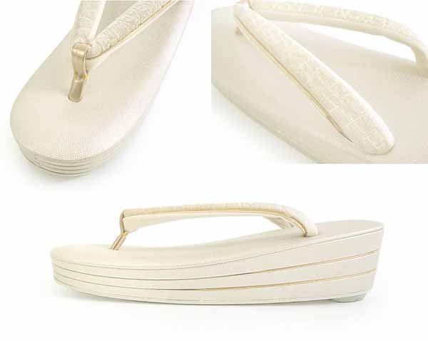 Formal Zori Sandals and Bag Set for TEA ceremony【Beige and Gold / White and Silver】