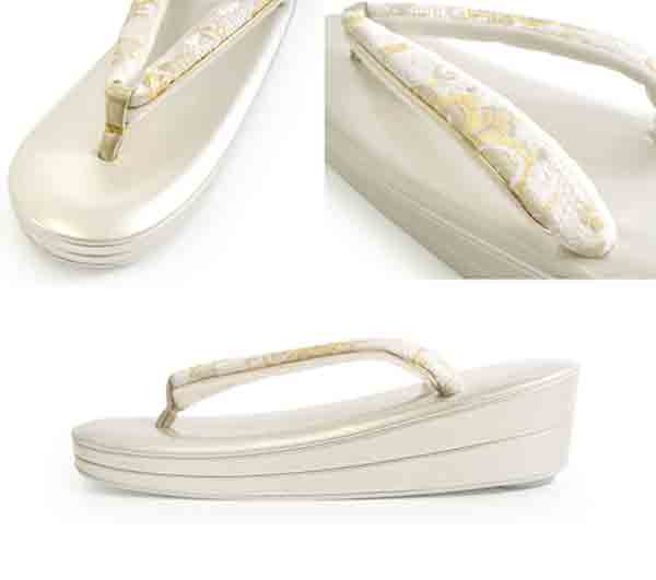 Formal Zori Sandals and Bag Set for TEA ceremony【Beige and Gold / White and Silver】