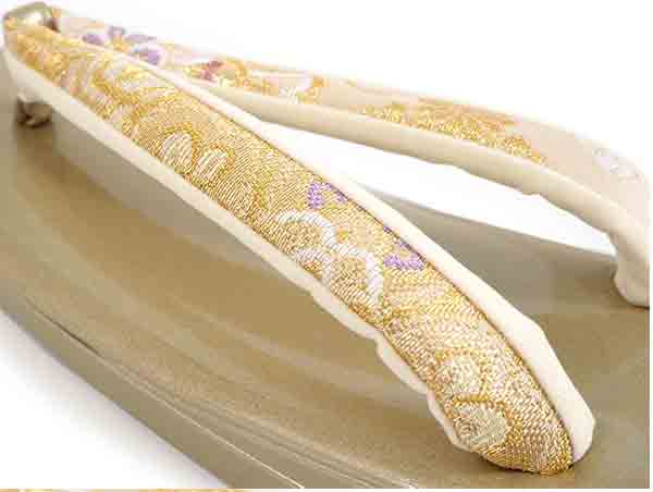 Formal Zori Sandals and Bag Set for TEA ceremony【Gold base with flower patterns / ONE-SIZE】