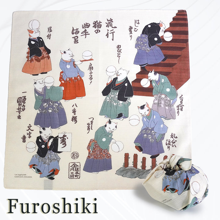 Furoshiki –japanese traditional wrapping cloth, 19.7inch, cotton , features Utagawa Kuniyosh’s iconic ukiyo-e
