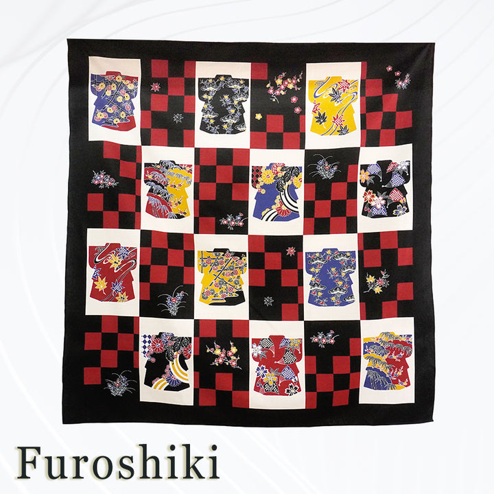 Furoshiki –japanese traditional wrapping cloth, 46.4 inch, cotton,  Ichimatsu pattern