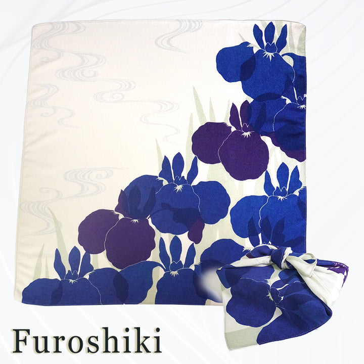 Furoshiki –japanese traditional wrapping cloth, 27.5inch, polyester , Iris Pattern