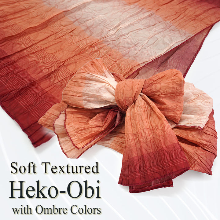 Soft Heko Obi - Lightweight Japanese Kimono Belt for Yukata or Casual Wear Orange