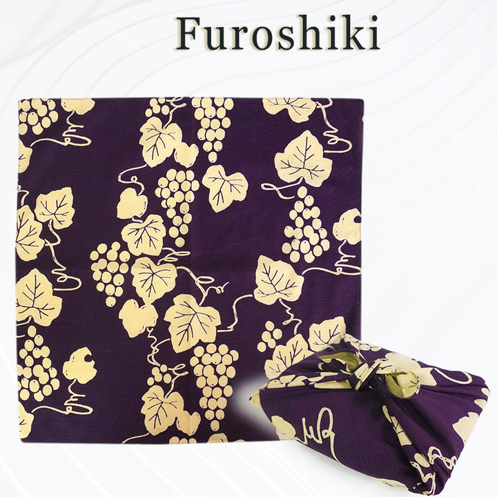 Furoshiki –japanese traditional wrapping cloth, 19.7inch, 41.3inch,  cotton , grapevine motif
