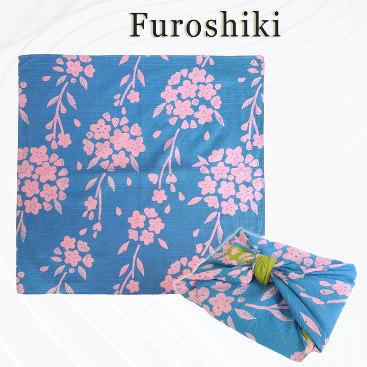 Furoshiki –japanese traditional wrapping cloth, 19.7inch, 41.3inch, cotton , cherry blossom (sakura) motif