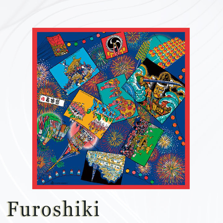 Furoshiki –japanese traditional wrapping cloth, 44.0 inch, cotton, festivals design
