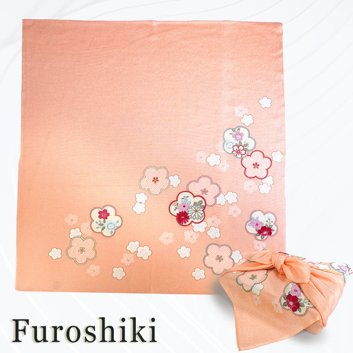 Furoshiki –japanese traditional wrapping cloth, 26.7 inch, Layon, Plum Blossoms with Tradition
