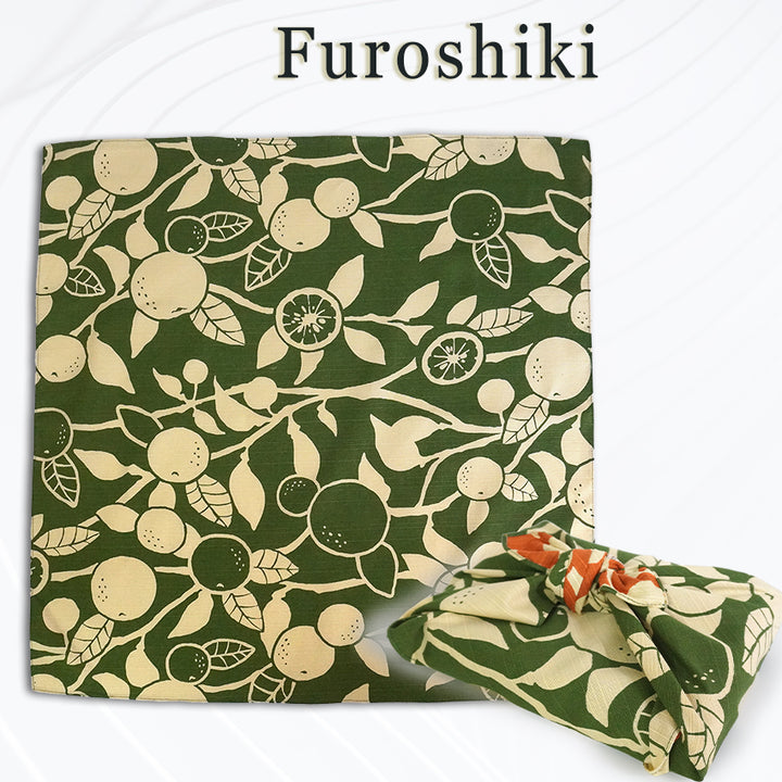 Furoshiki –japanese traditional wrapping cloth, 19.7inch, 41.3inch, cotton , vibrant botanical pattern