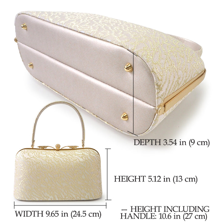 A SET of Robe De'collete'e formal ZORI（sandals）for traditional attire and a bag for TEA ceremony【GOLD】