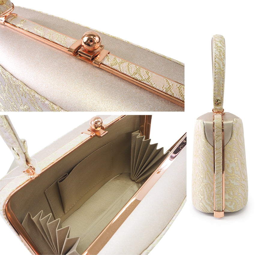 A SET of Robe De'collete'e formal ZORI（sandals）for traditional attire and a bag for TEA ceremony【GOLD】