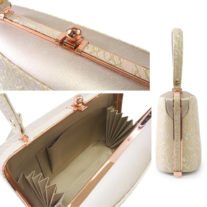 A SET of Robe De'collete'e formal ZORI（sandals）for traditional attire and a bag for TEA ceremony【GOLD】