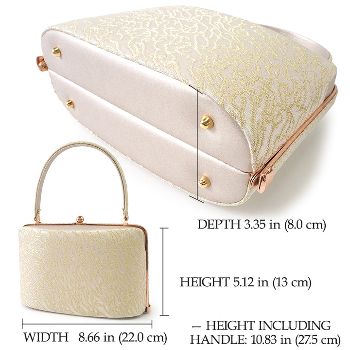 A SET of Robe De'collete'e formal ZORI（sandals）for traditional attire and a bag for TEA ceremony【GOLD】