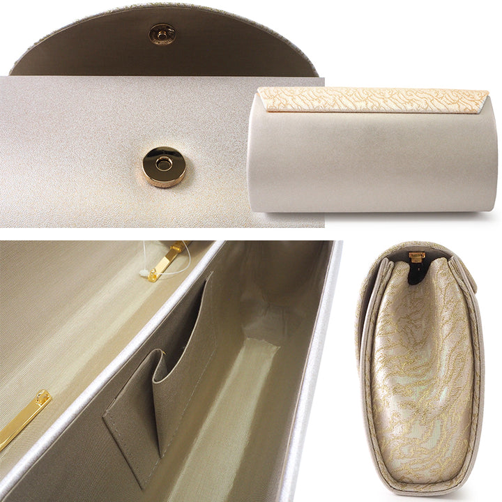 A SET of Robe De'collete'e formal ZORI（sandals）for traditional attire and a bag for TEA ceremony【GOLD】