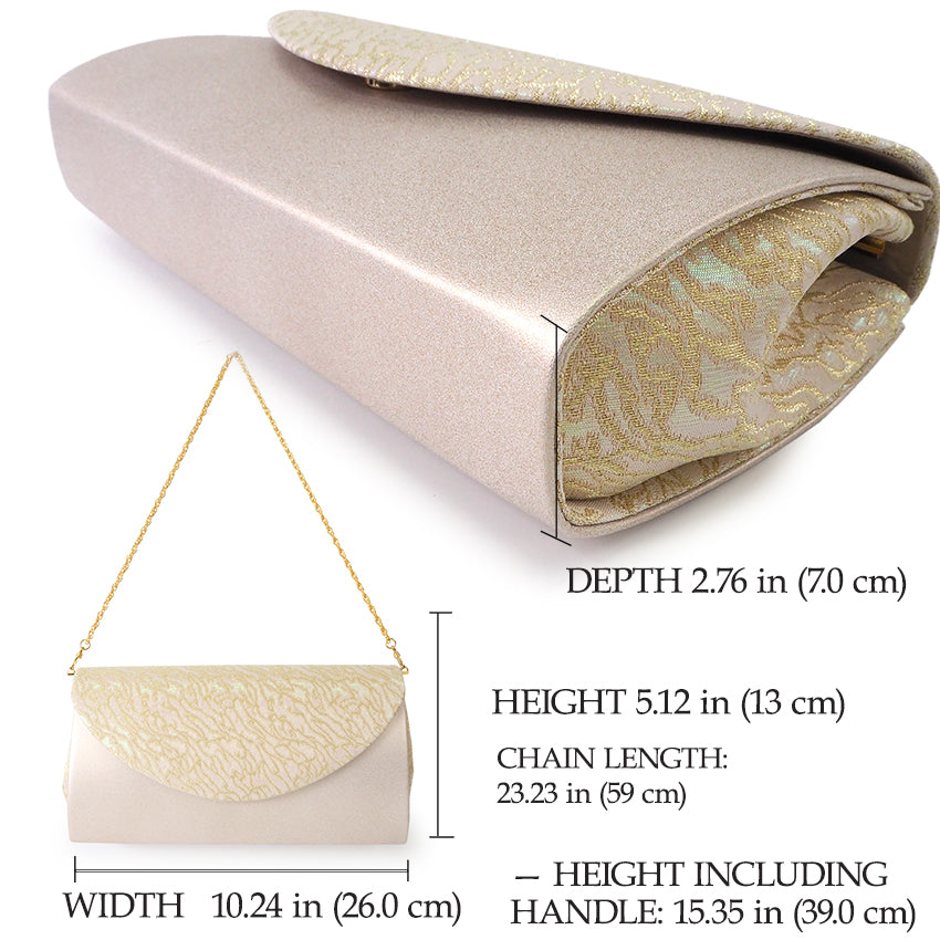 A SET of Robe De'collete'e formal ZORI（sandals）for traditional attire and a bag for TEA ceremony【GOLD】