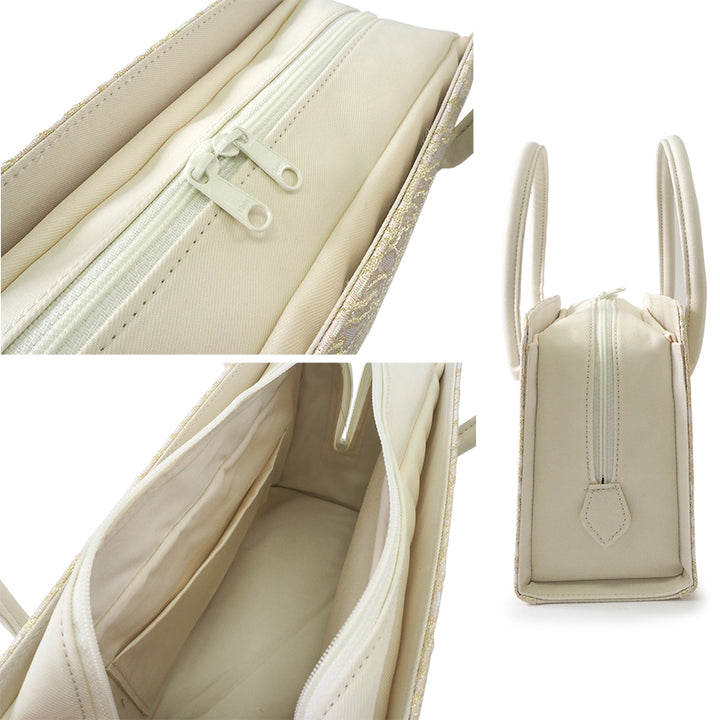 A SET of Robe De'collete'e formal ZORI（sandals）for traditional attire and a bag for TEA ceremony【GOLD】