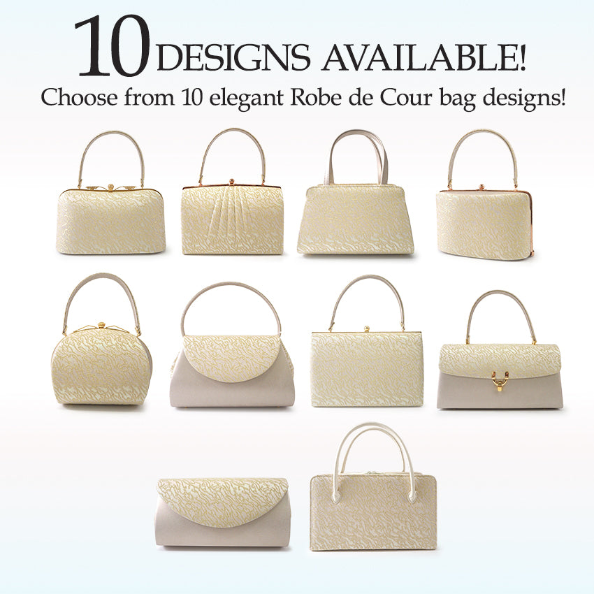 A SET of Robe De'collete'e formal ZORI（sandals）for traditional attire and a bag for TEA ceremony【GOLD】