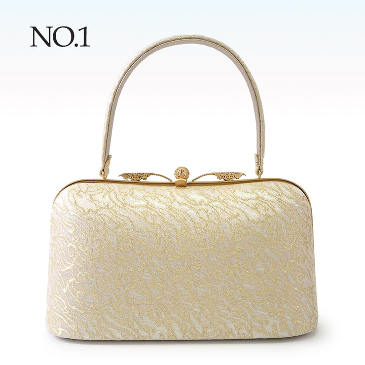 A SET of Robe De'collete'e formal ZORI（sandals）for traditional attire and a bag for TEA ceremony【GOLD】