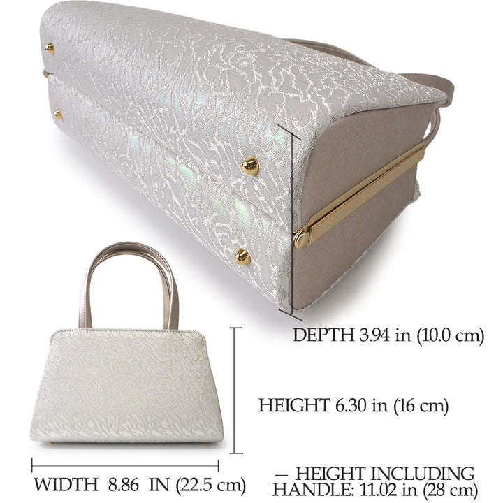 A SET of Robe De'collete'e formal ZORI（sandals）for traditional attire and a bag for TEA ceremony【Silver】