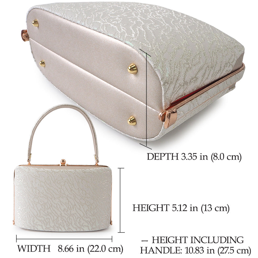 A SET of Robe De'collete'e formal ZORI（sandals）for traditional attire and a bag for TEA ceremony【Silver】