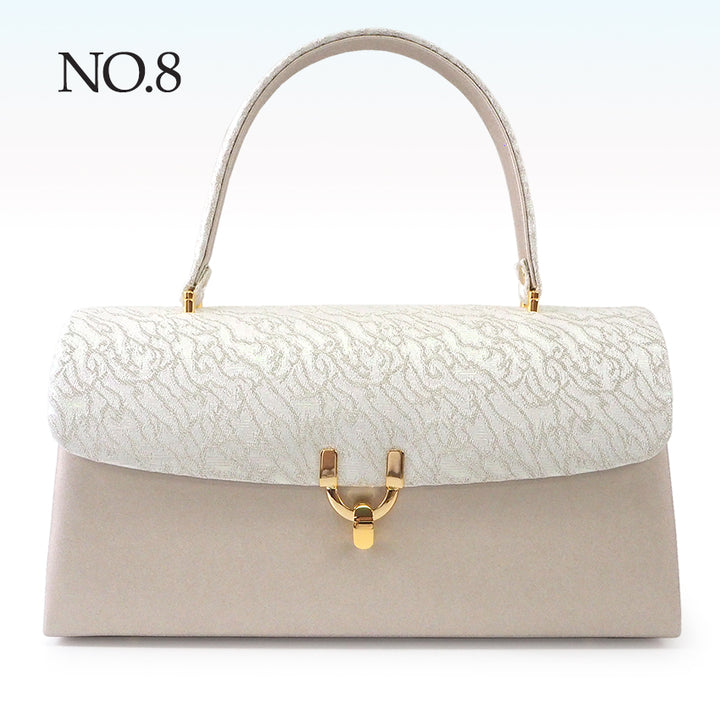 A SET of Robe De'collete'e formal ZORI（sandals）for traditional attire and a bag for TEA ceremony【Silver】