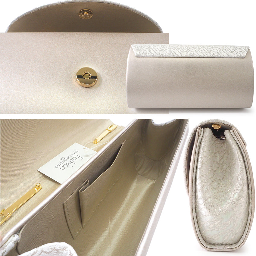 A SET of Robe De'collete'e formal ZORI（sandals）for traditional attire and a bag for TEA ceremony【Silver】