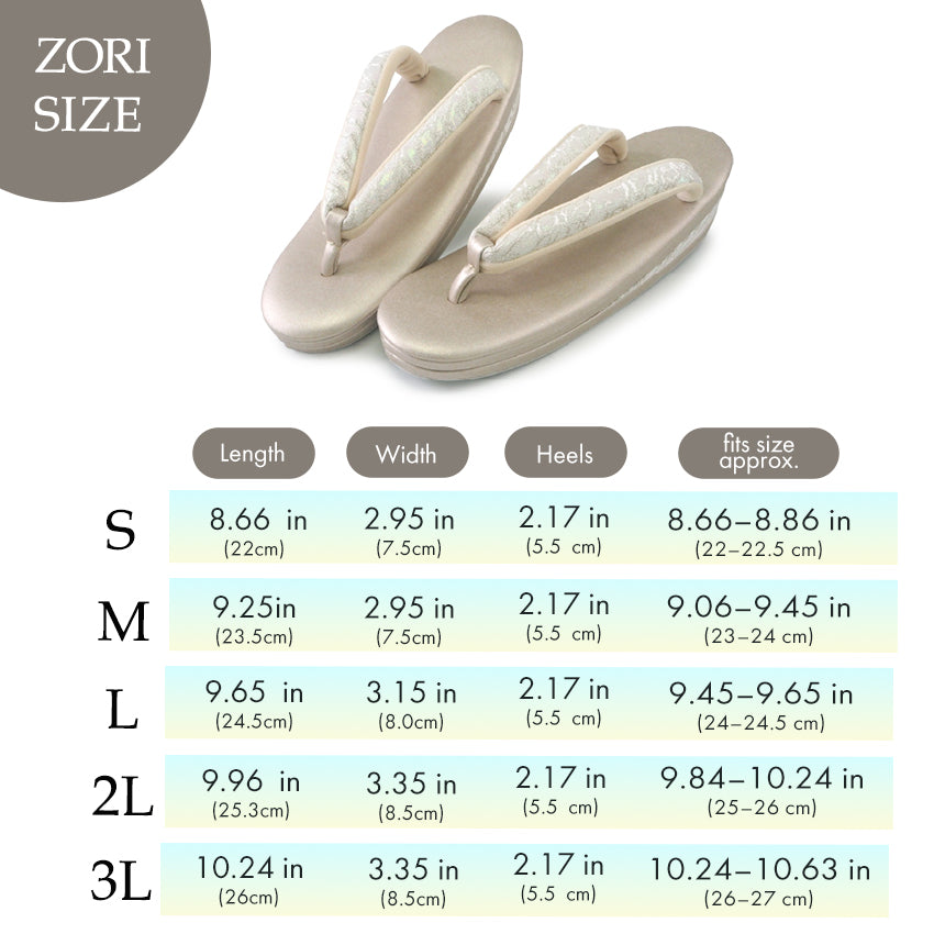 A SET of Robe De'collete'e formal ZORI（sandals）for traditional attire and a bag for TEA ceremony【Silver】