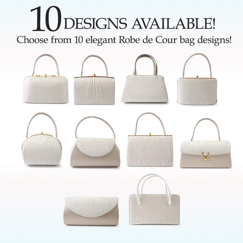 A SET of Robe De'collete'e formal ZORI（sandals）for traditional attire and a bag for TEA ceremony【Silver】