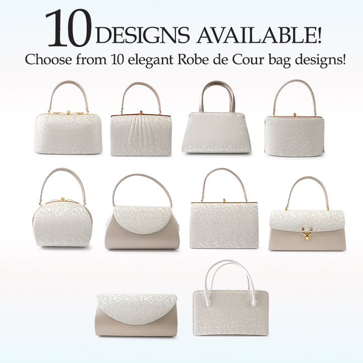 A SET of Robe De'collete'e formal ZORI（sandals）for traditional attire and a bag for TEA ceremony【Silver】