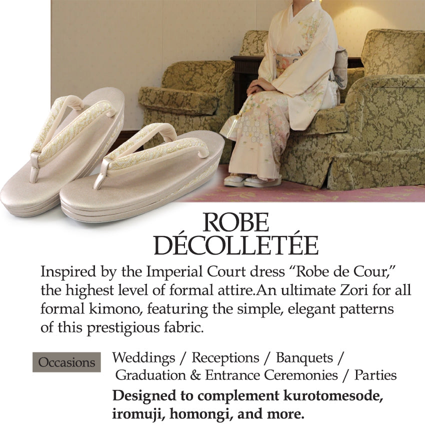 Robe De'collete'e formal sandals for traditional attire for TEA ceremony【GOLD】【S/M/L/2L/3L】