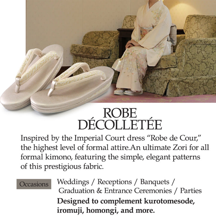 Robe De'collete'e formal sandals for traditional attire for TEA ceremony【GOLD】【S/M/L/2L/3L】