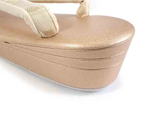 Formal Zori Sandals and Bag Set for TEA ceremony【Gold base with Arabesque pattern / M 】