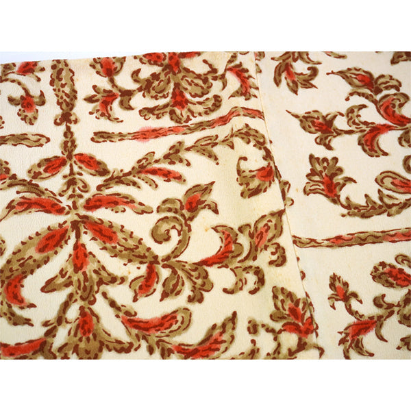 Vintage Haori Kimono Jacket Silk, Ivory base, Botanical Design