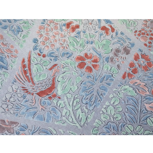 Vintage Haori Kimono Jacket Silk, Greyish Blue base, Floral Motifs