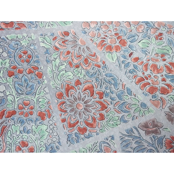 Vintage Haori Kimono Jacket Silk, Greyish Blue base, Floral Motifs