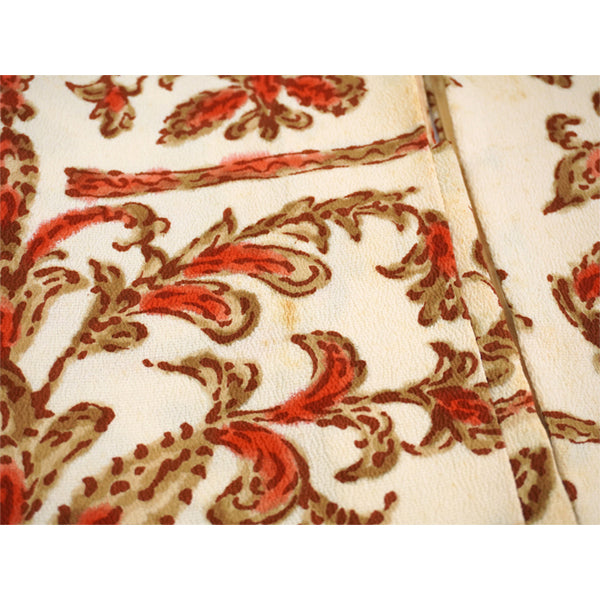 Vintage Haori Kimono Jacket Silk, Ivory base, Botanical Design