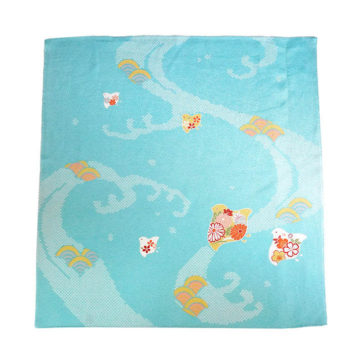 Furoshiki –japanese traditional wrapping cloth, 26.7 inch, Layon, birds riding wavesdesign