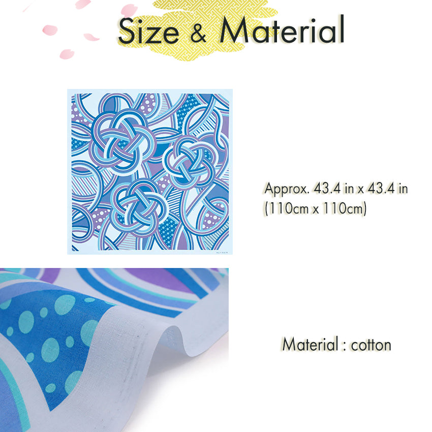 Furoshiki –japanese traditional wrapping cloth, 43.3 inch, cotton , plum