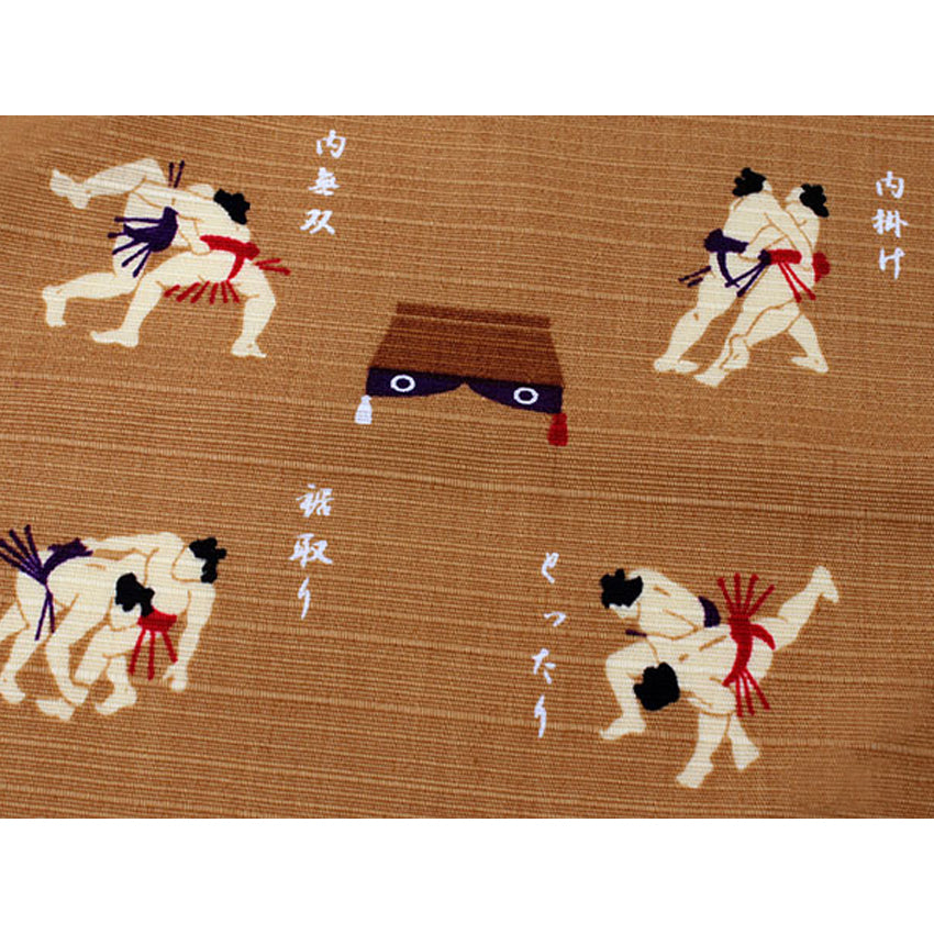 Furoshiki –japanese traditional wrapping cloth, 19.7inch, cotton , charming design of Sumo wrestling's