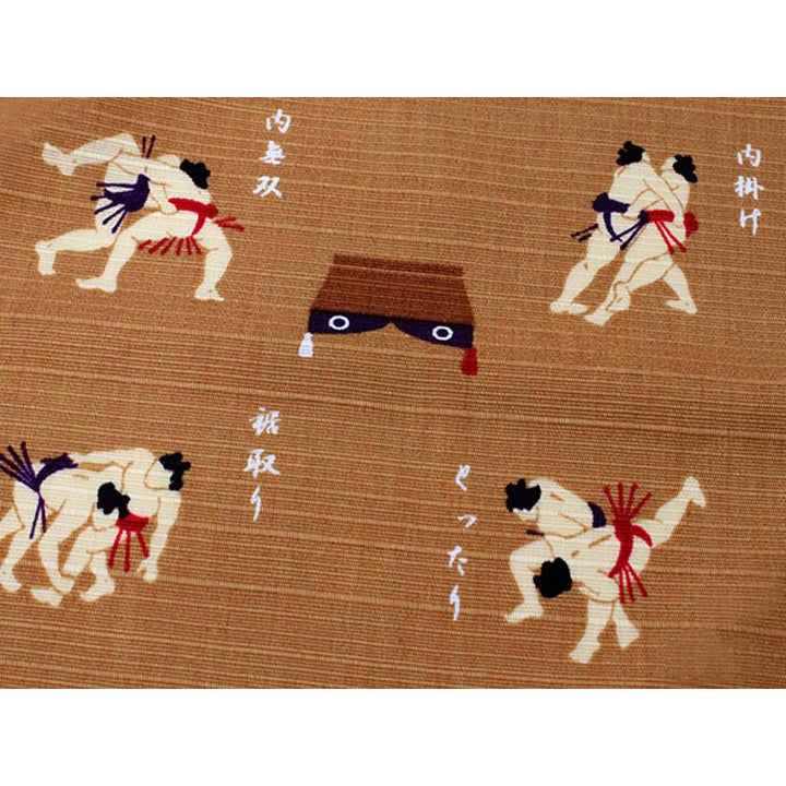 Furoshiki –japanese traditional wrapping cloth, 19.7inch, cotton , charming design of Sumo wrestling's