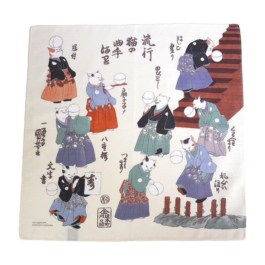 Furoshiki –japanese traditional wrapping cloth, 19.7inch, cotton , features Utagawa Kuniyosh’s iconic ukiyo-e