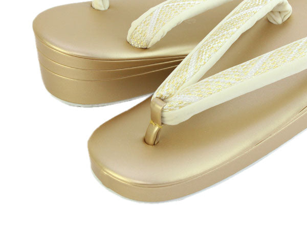 Luxury Formal Zori Sandals and Bag Set for TEA ceremony【Gold】