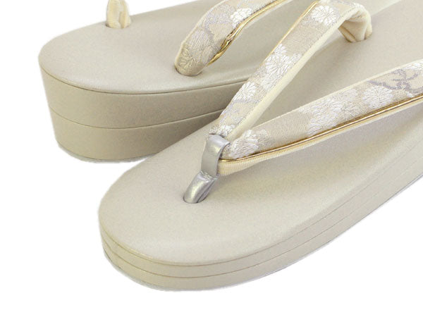 Luxury Formal Zori Sandals and Bag Set for TEA ceremony【Silver】