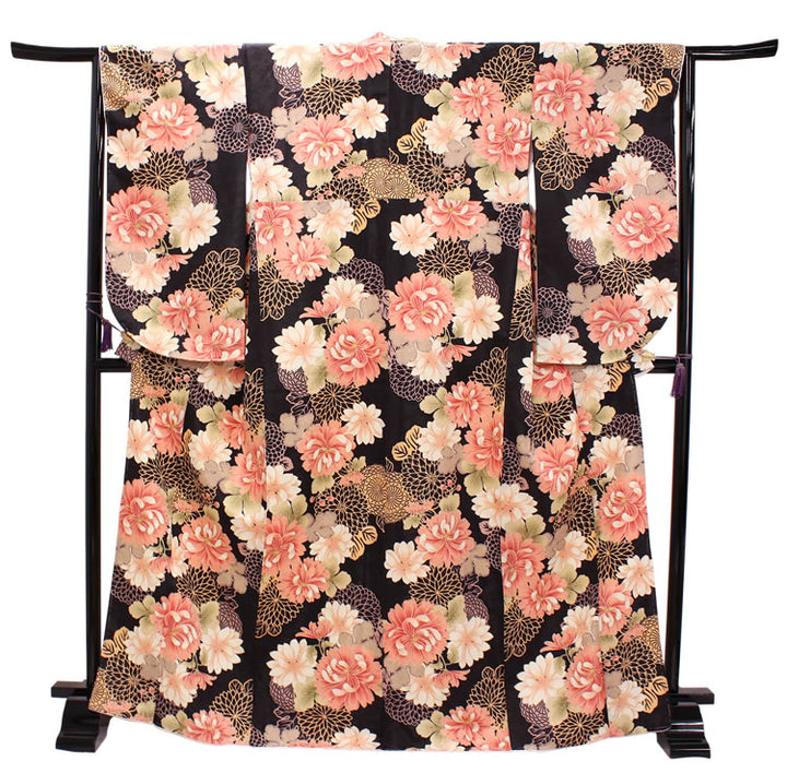 Washable Pre-Tailored Hakama Set for Graduation – 2-Piece Kimono & Hakama Outfit for Women, Easy-Care Polyester, Perfect for University, College & School Ceremonies