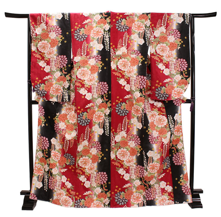 Washable Pre-Tailored Hakama Set for Graduation – 2-Piece Kimono & Hakama Outfit for Women, Easy-Care Polyester, Perfect for University, College & School Ceremonies